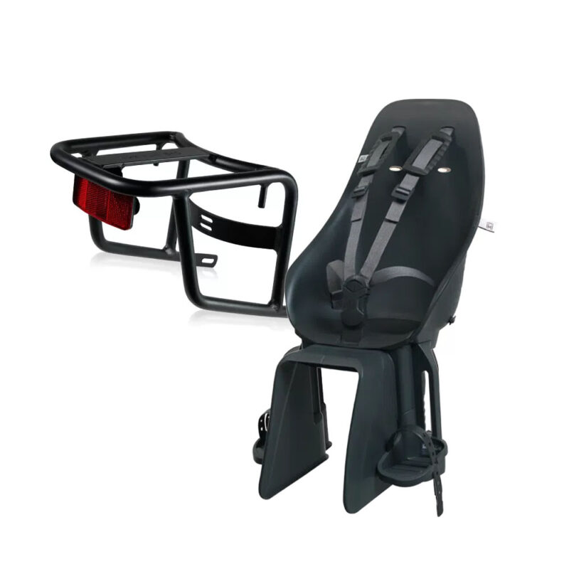 STOER portaequipajes trasero S1+ y asiento infantil trasero - Negro